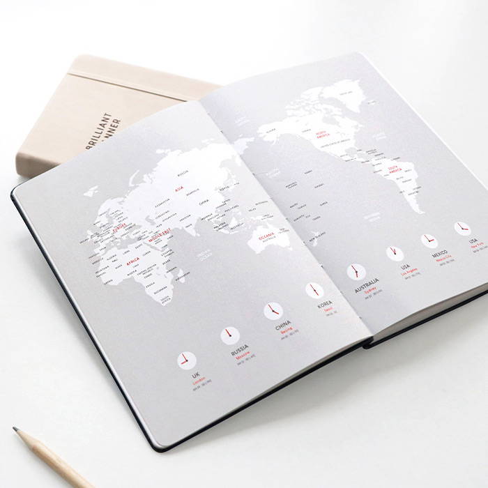 World map - ICONIC 2020 Brilliant dated weekly planner scheduler