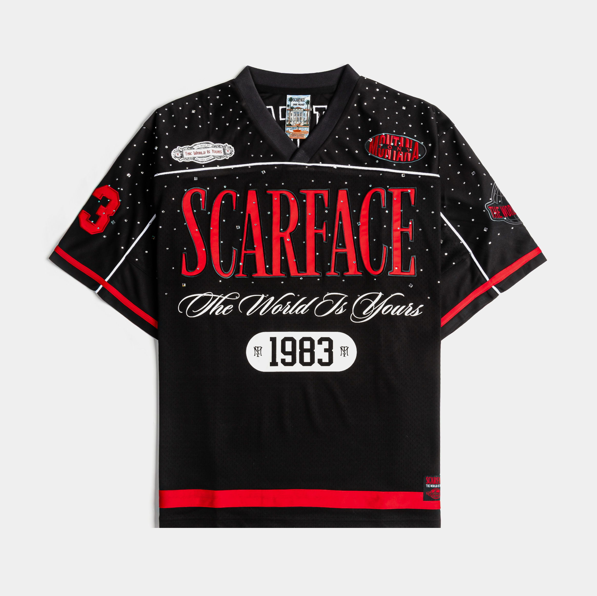 Black sports jersey featuring 