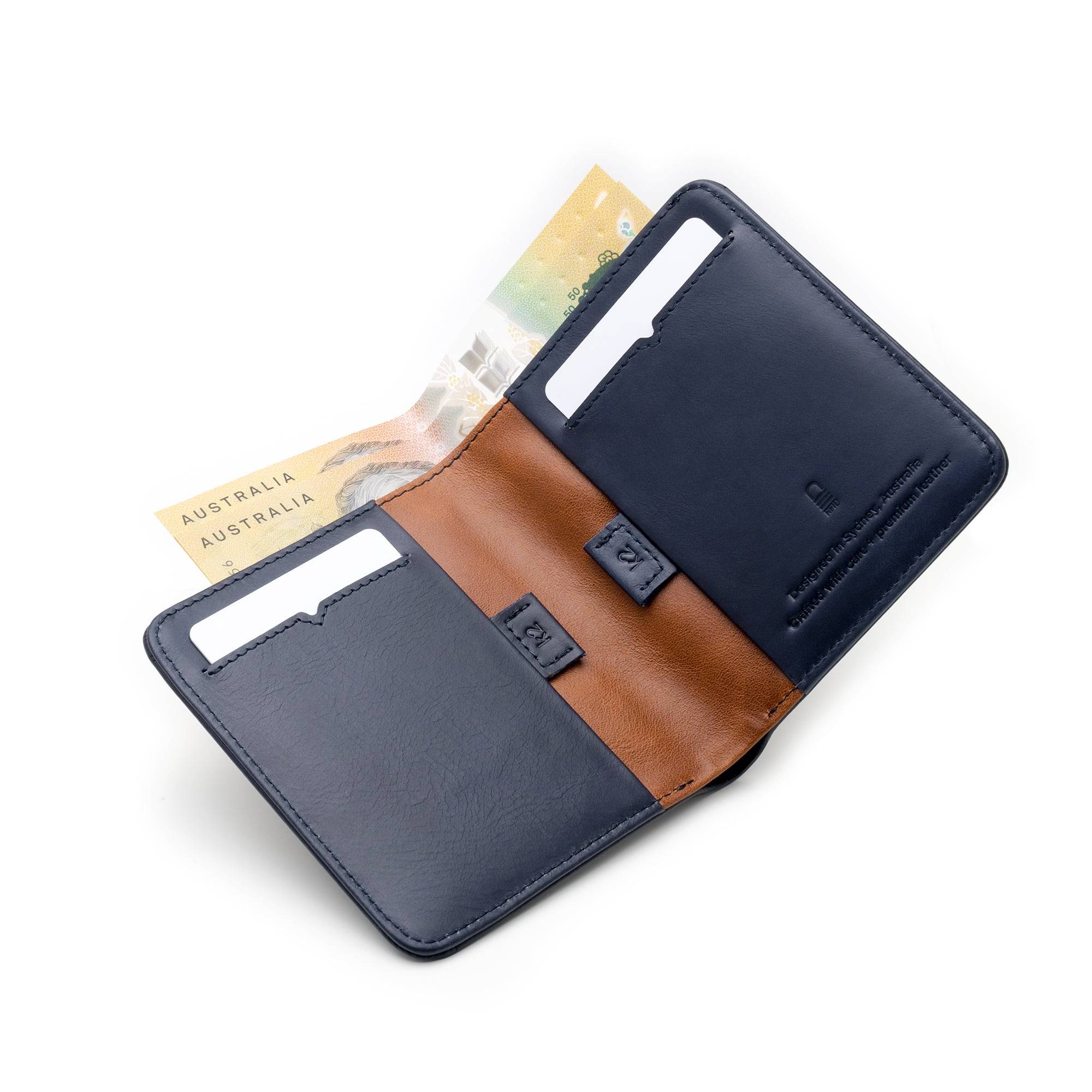 Karakoram2 Australia Slim mens leather wallet bifold rfid with pull tabs