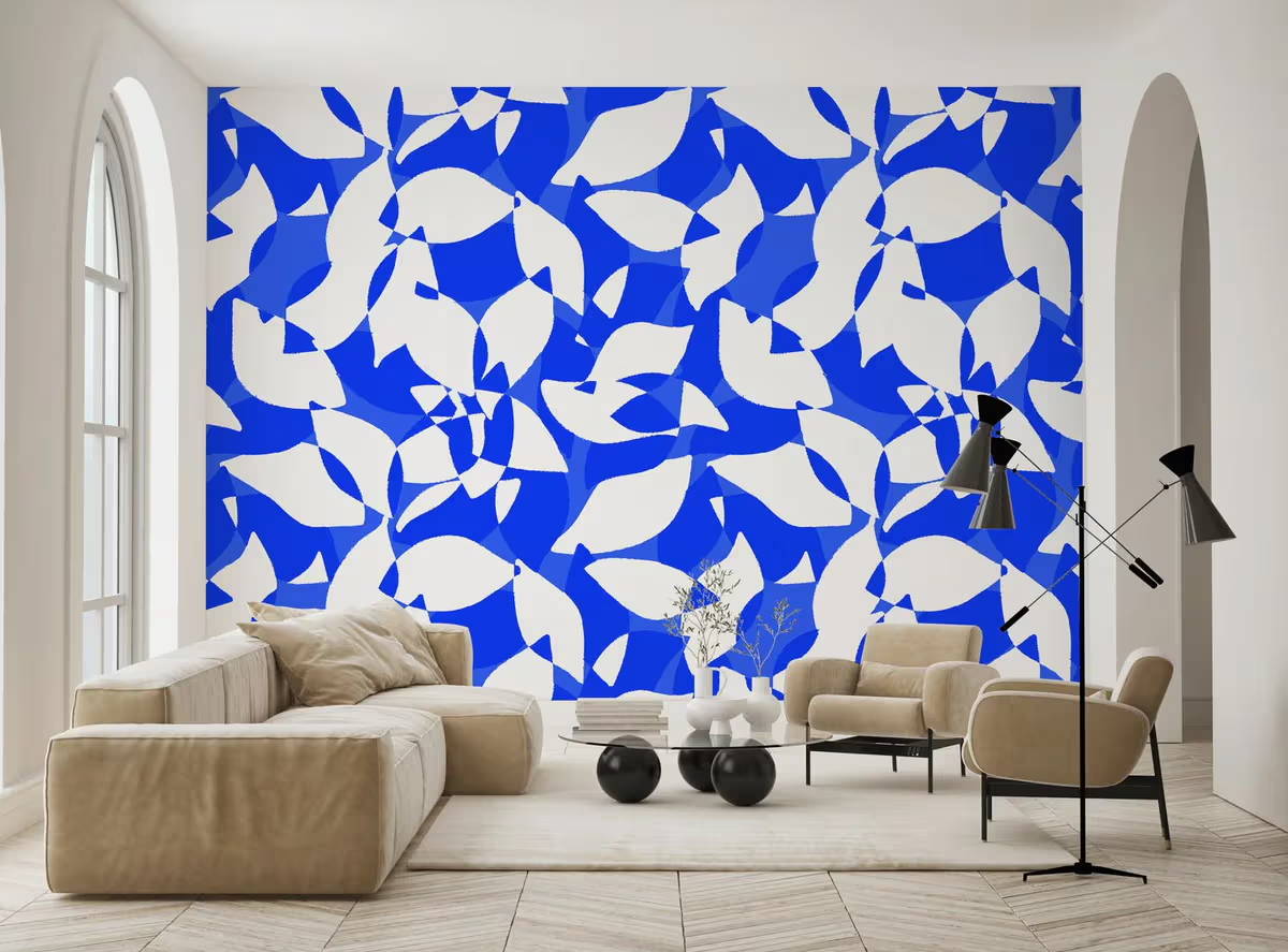 papier peint panoramique abstrait bleu