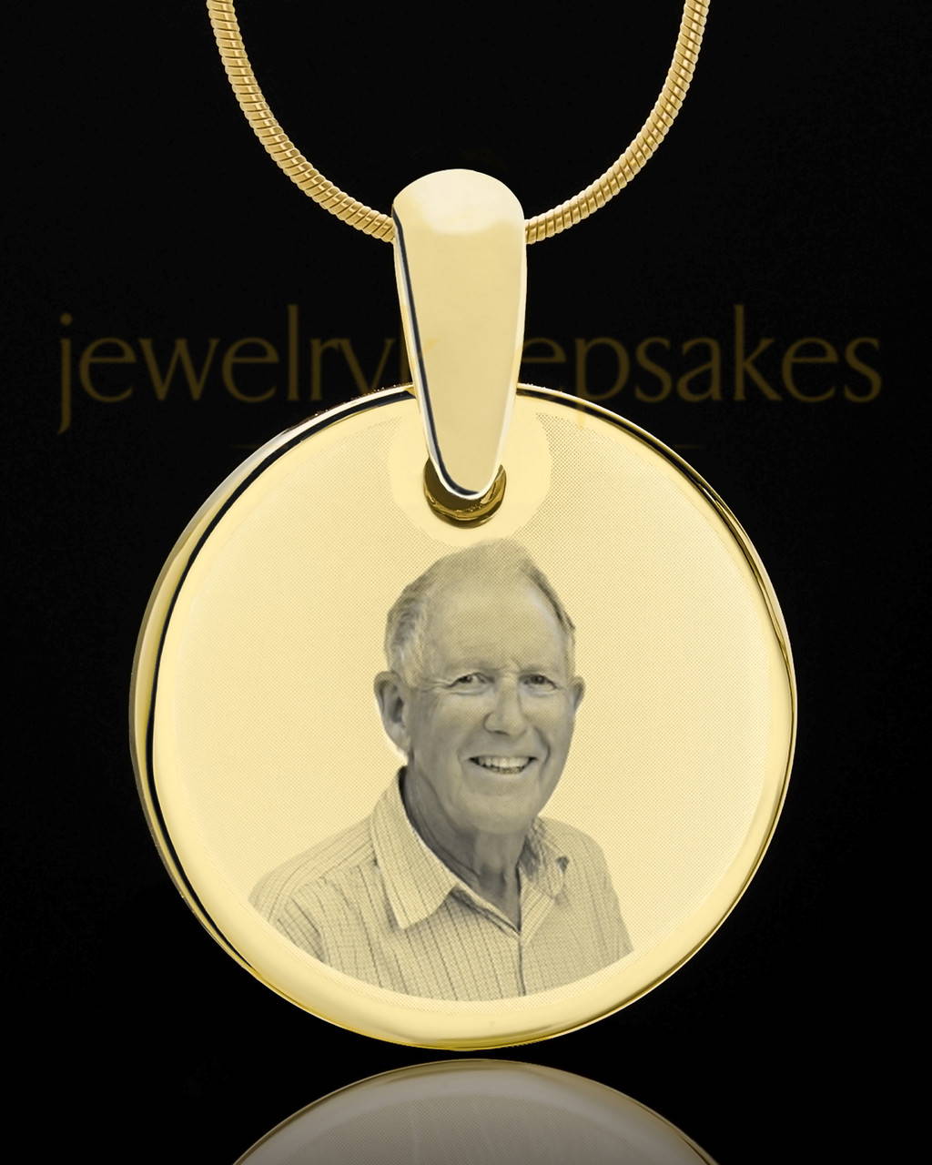 Gold Plated Photo Engraved Round