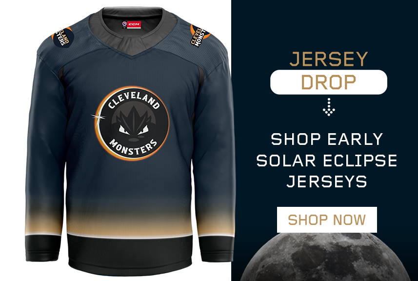 Show your enduring support for the Cleveland Monsters with this striking Total Eclipse Jersey!