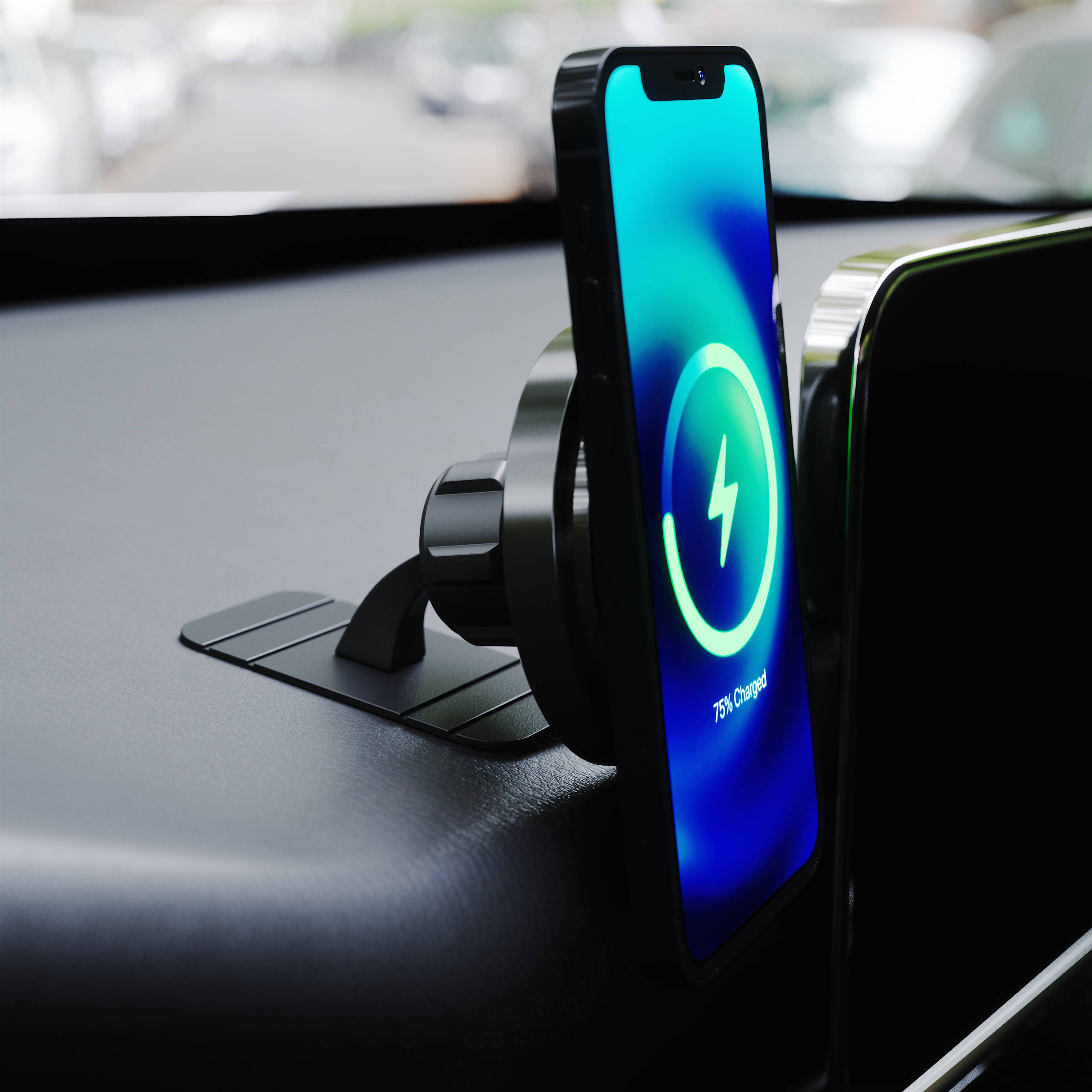 Wireless Charge & Magnetic Fast Charging Dash Mount Car Phone Holder