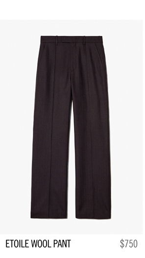 Black wool pants labeled 