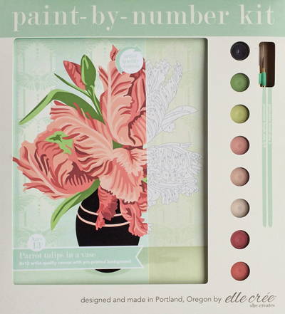 Elle Cree Parrot Tulips paint-by-numbers kit