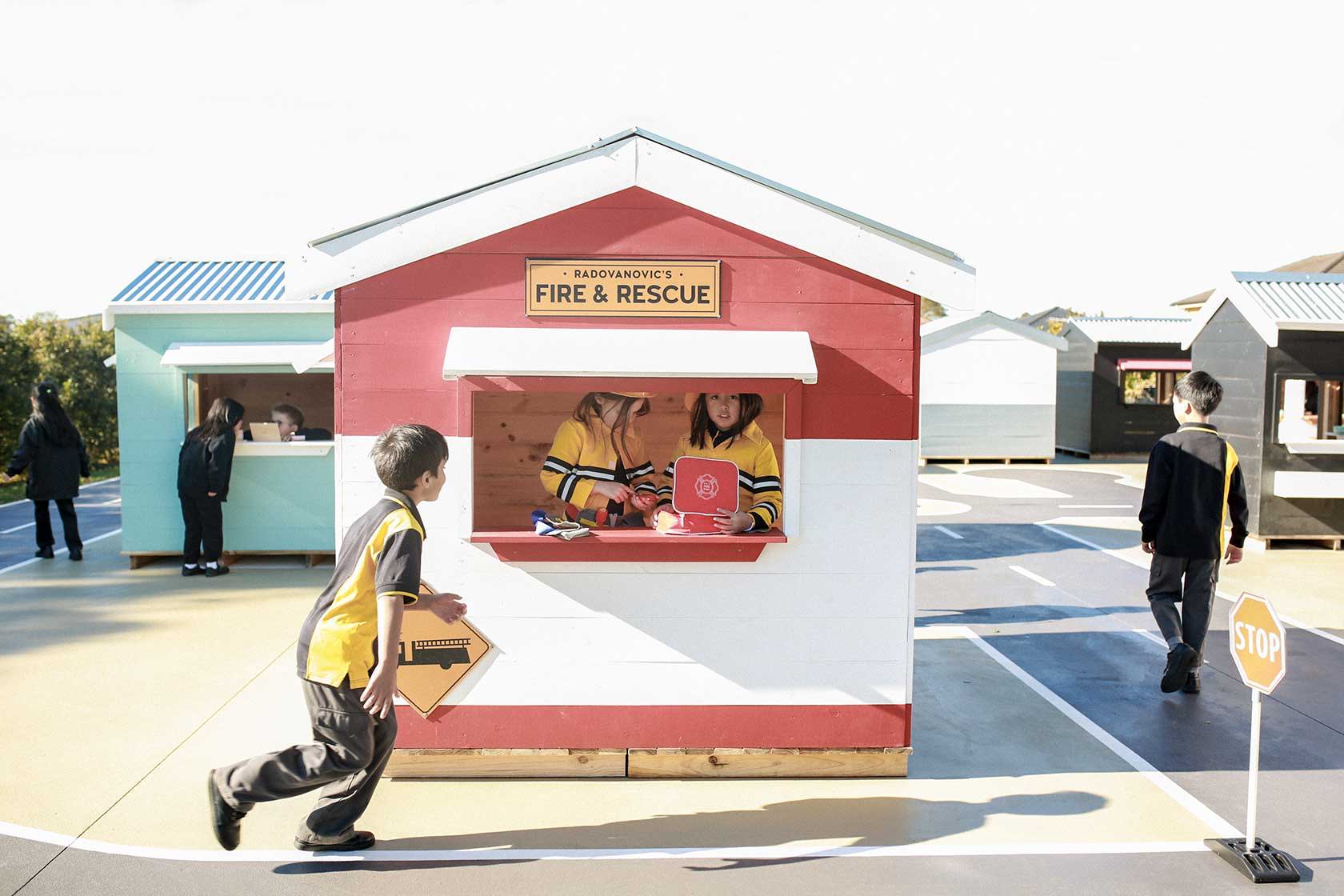 A Fire Station Wooden Cubby House