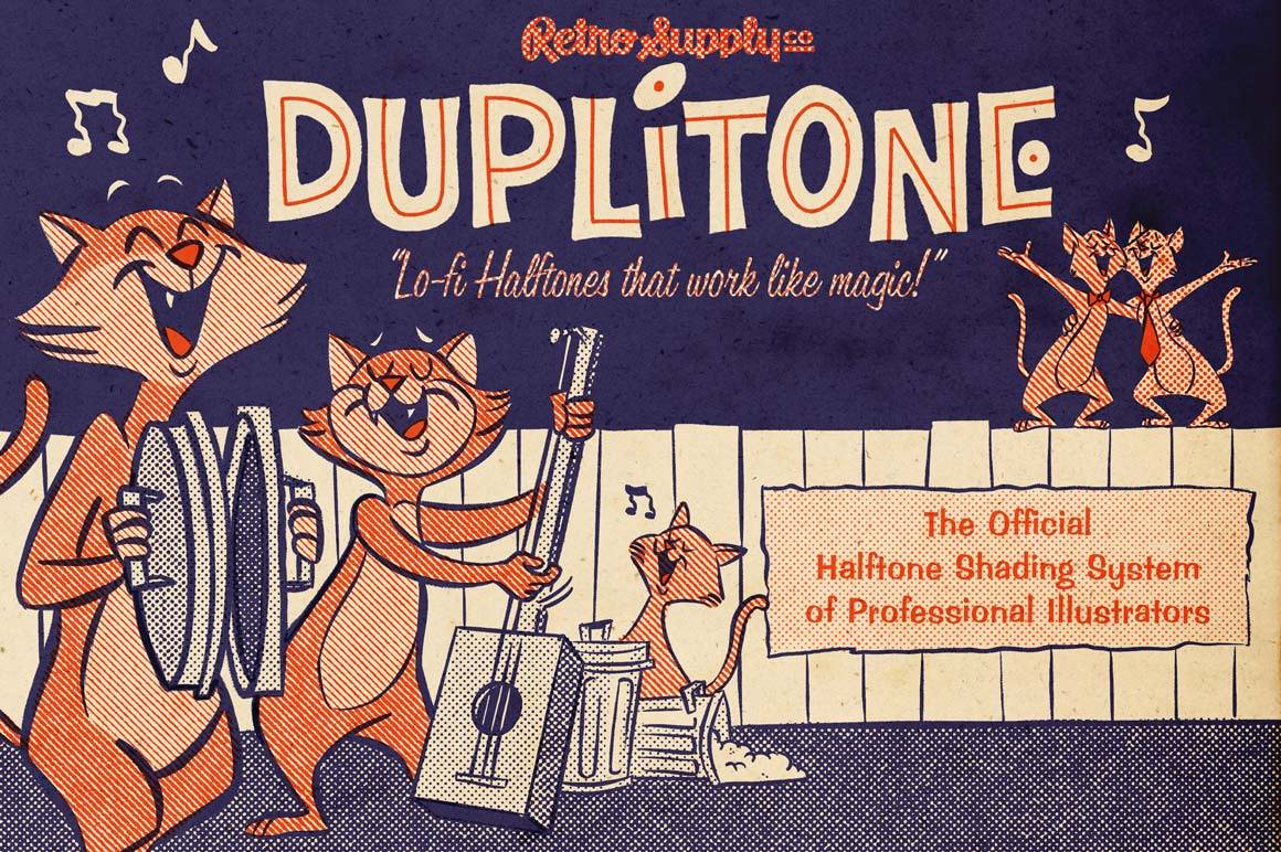 RetroSupply Co. DupliTone Lo-Fi Halftones that work like magic! The official halftone shading system of professional illustrators.