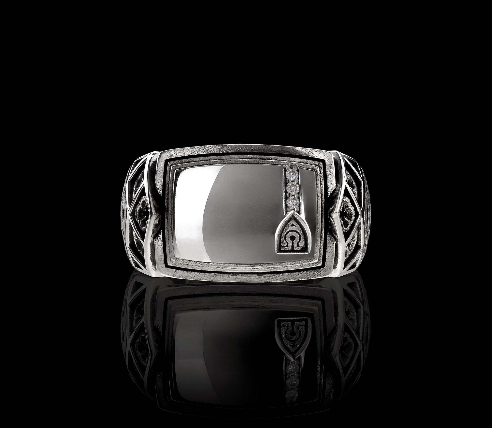Conviction Band Ring in 925 Sterling Silver with Moissanite Gemstones