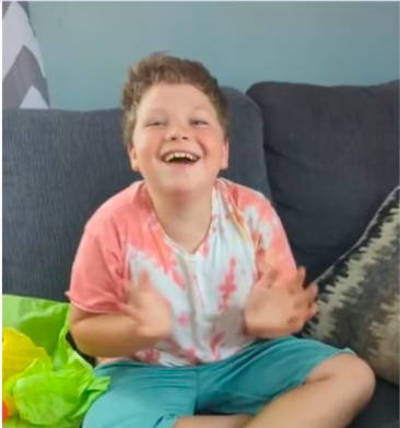 boy gets sewing machine