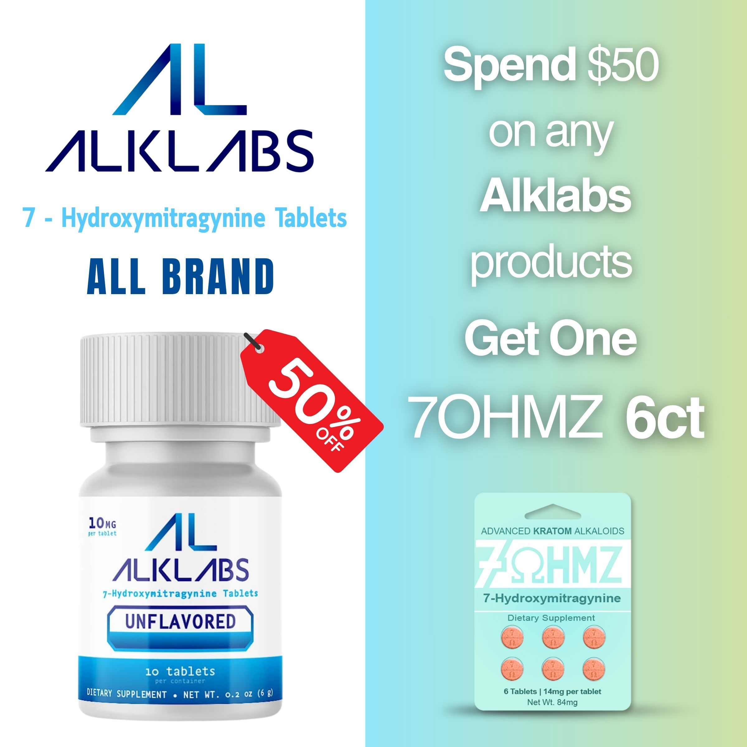 Promotional image for Alk Labs products with discount offer.