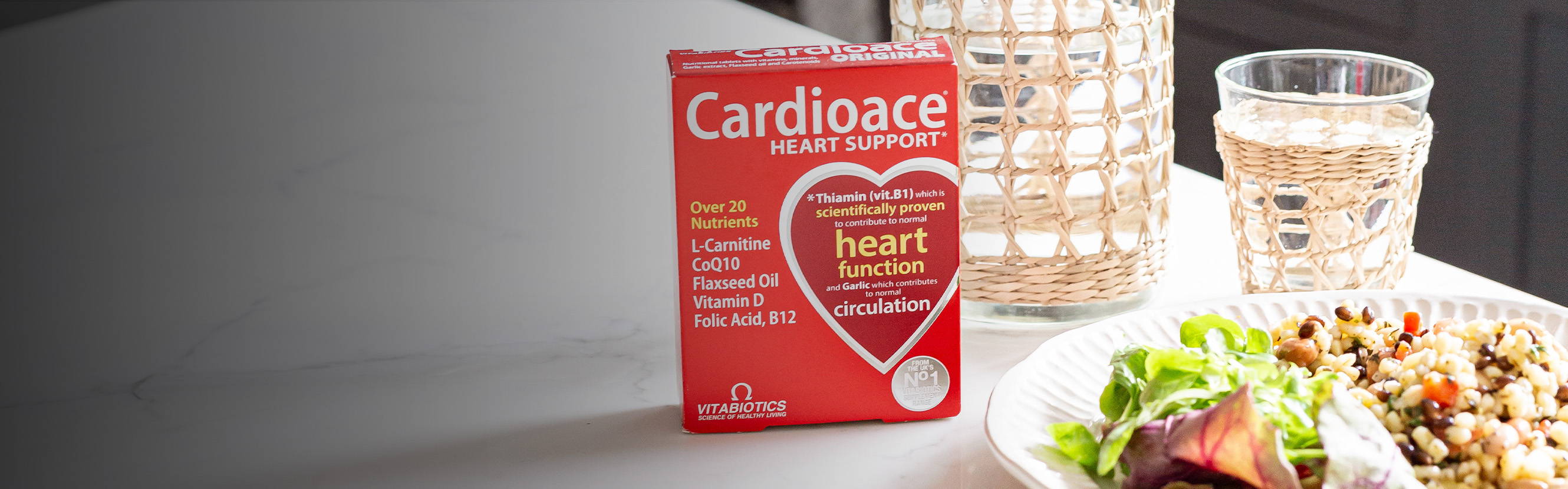  Research in cardiovascular science meets nature’s most trusted botanicals. Cardioace contains specific nutrients that support cardiovascular health as well as Garlic extract which contributes to normal heart health and Flaxseed Oil, a source of Omega-3 and Omega-6 fatty acids. 
