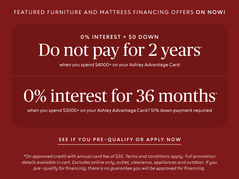 Get 0% interest for 36 months on purchases of $3,000 or more, or no payments for two years on purchases of $4,000 or more*