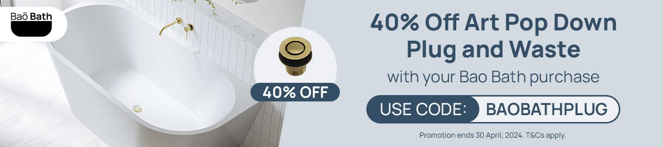 40% off ART pop down plug and waste Promo