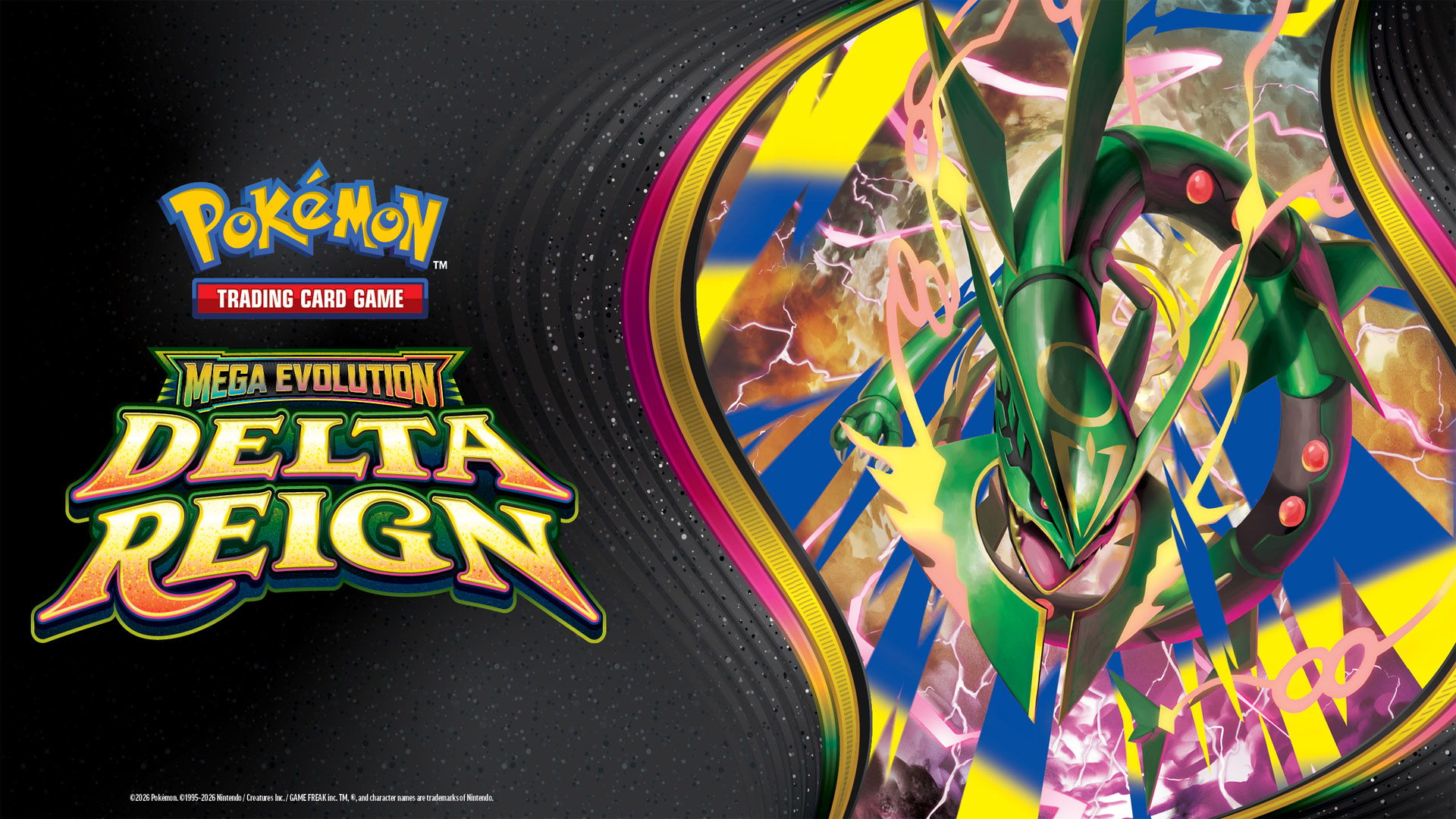pokemon delta reign chase cards - A preview image for The upcoming Pokémon TCG expansion Delta Reign, featuring Mega Rayquaza.