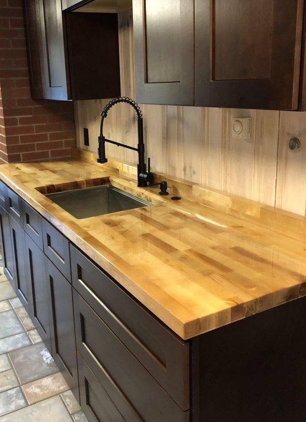 Large epoxy countertop with a seal coat and flood coat
