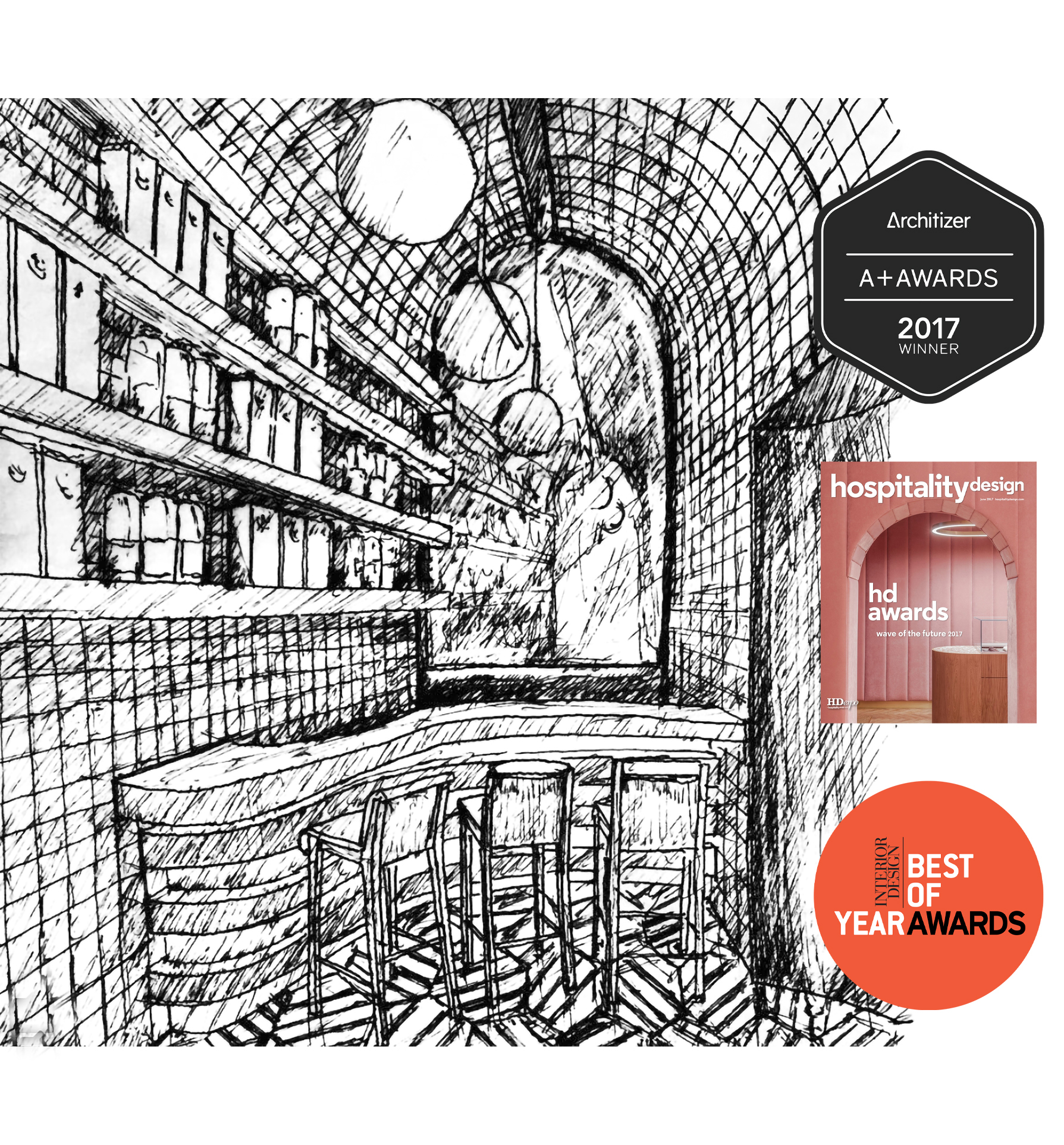 Casa Dragones Tasting Room received 2017 Special Mention for Hospitality – Bars & Nightclubs for the Architizer’s A+ Awards Honoring the Best Architecture, Spaces, & Products.