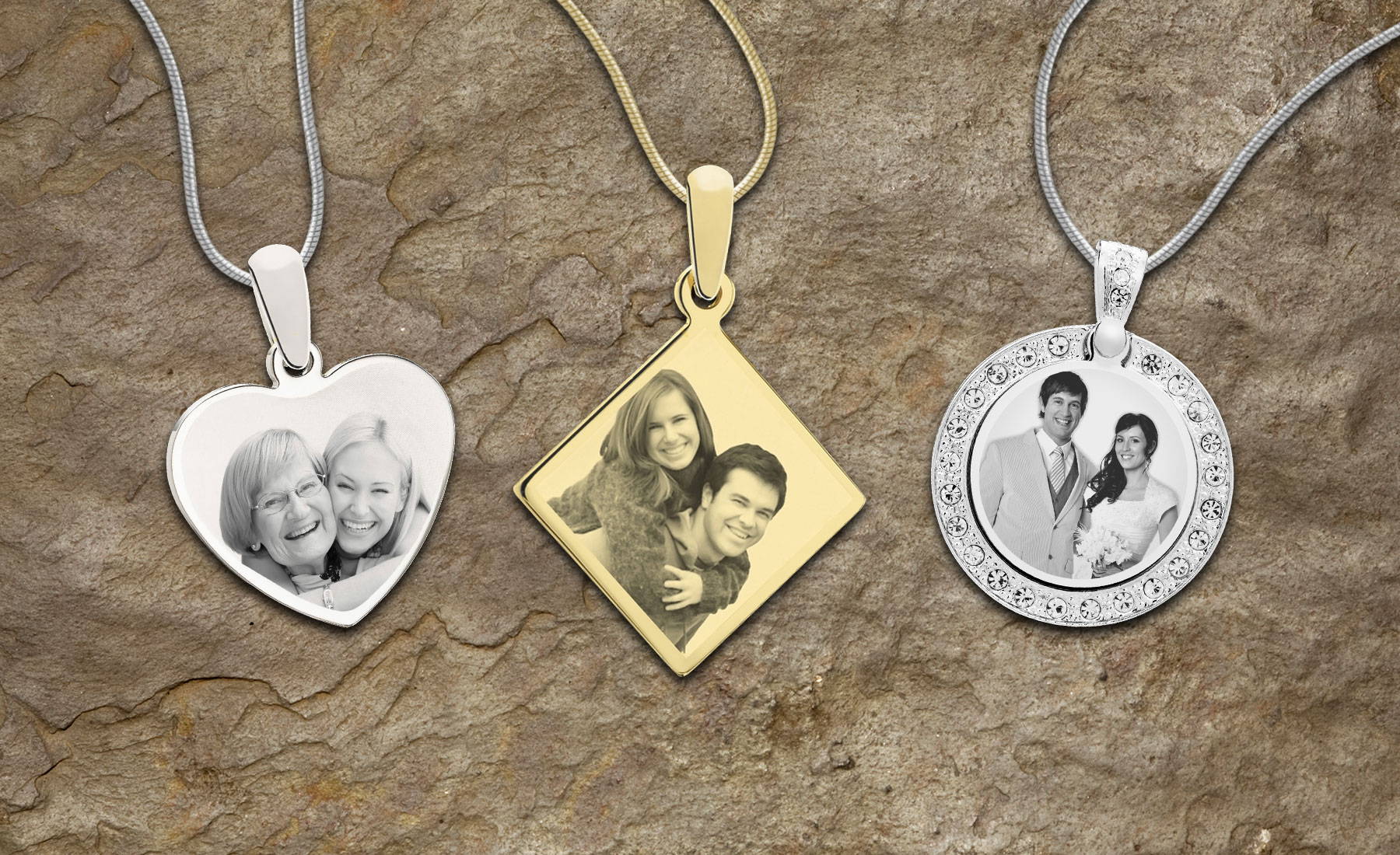 PHOTO ENGRAVED Pendant Unique Gift your image and text permanently engraved 