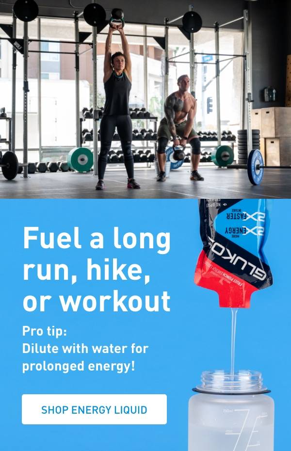 Fuel a long run, hike, or workout. Pro tip: Dilute with water for prolonged energy! SHOP ENERGY LIQUID