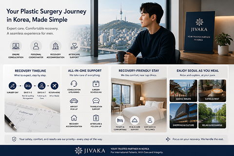 Male Plastic Surgery in Korea with Recovery Planning, Medical Tourism Support, and Post-Surgery Care for International Patients