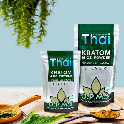  OPMS Silver Green Vein Thai Kratom Powder