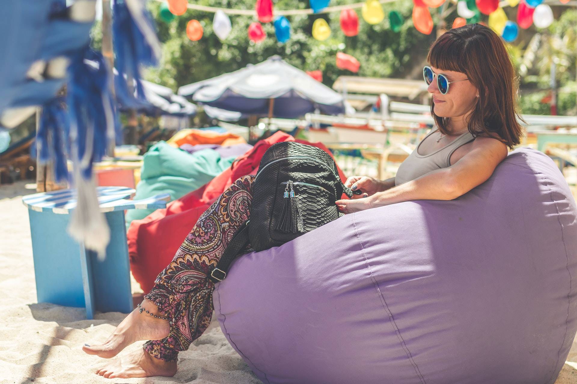 Woman relaxing with vape pen