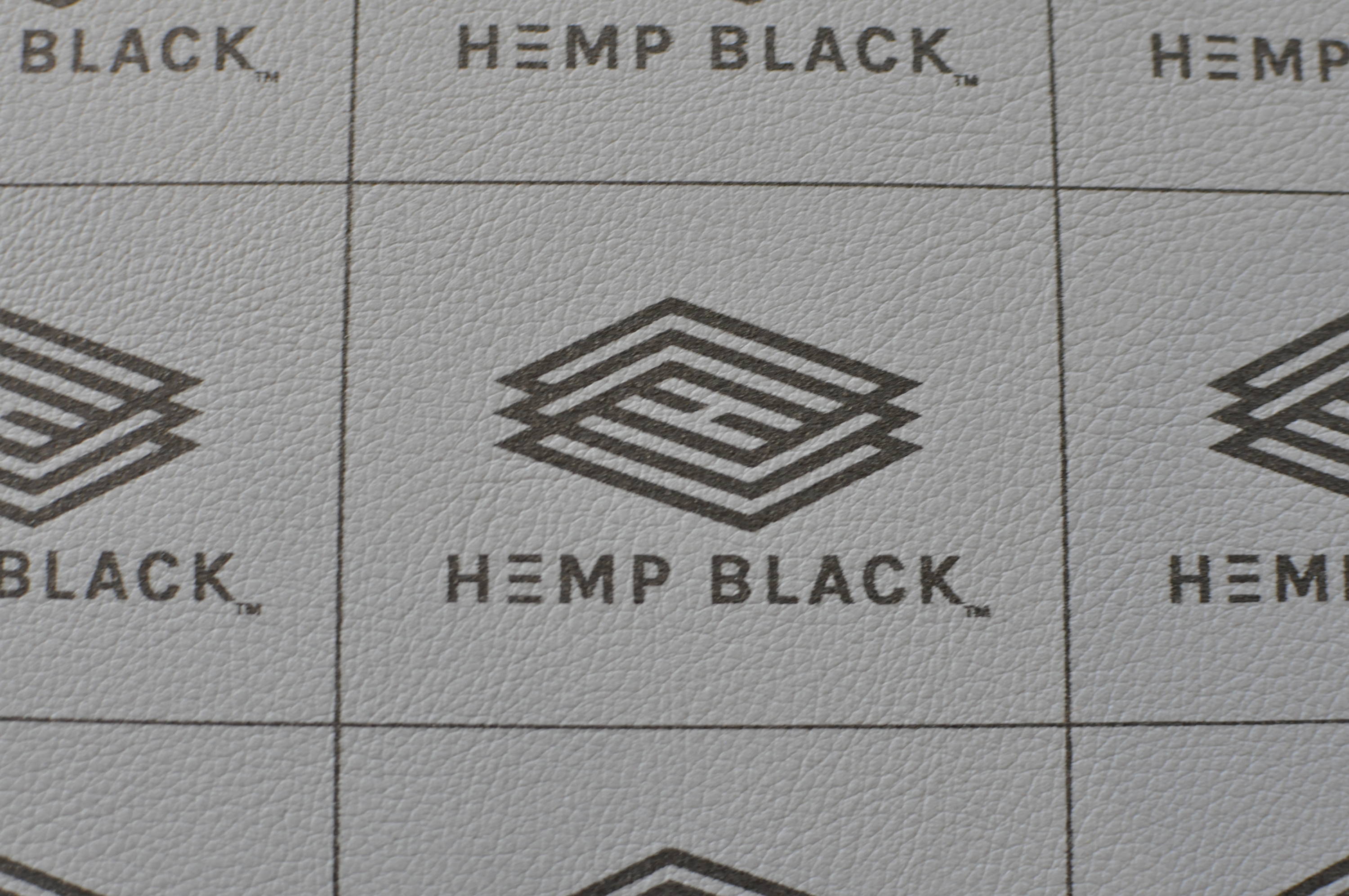 HEMP BLACK / ink printed on HEMP BLACK / hide leather alternative