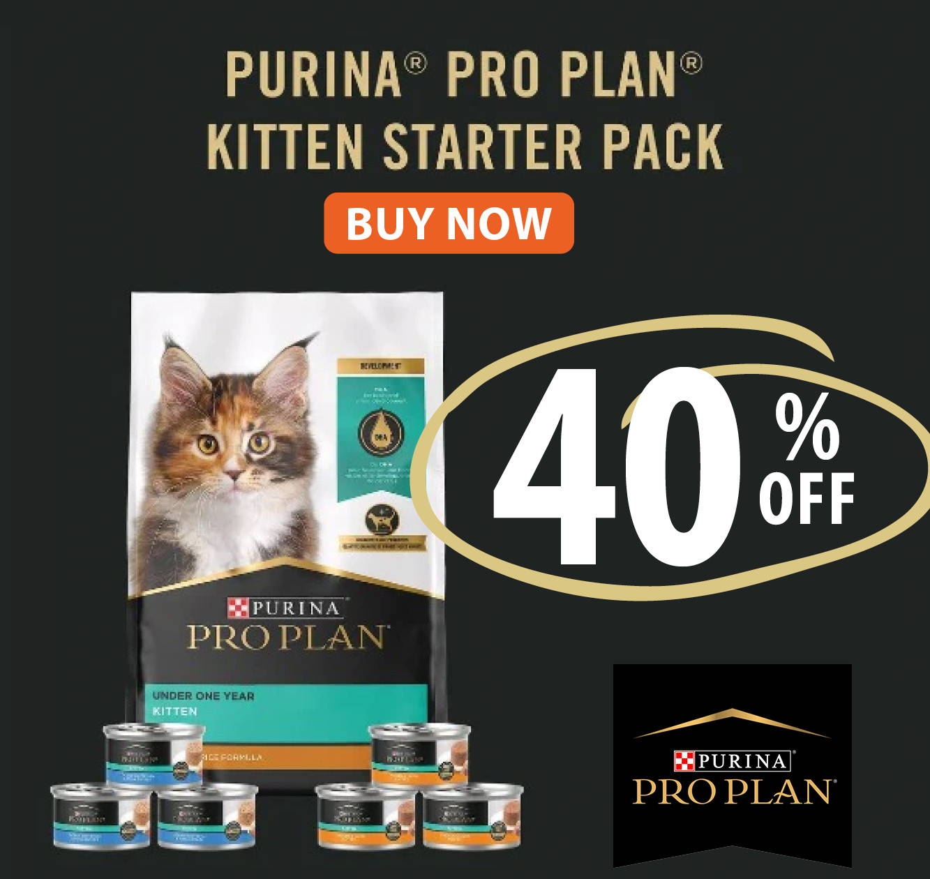 40% off Purina Pro Plan Kitten Starter Pack