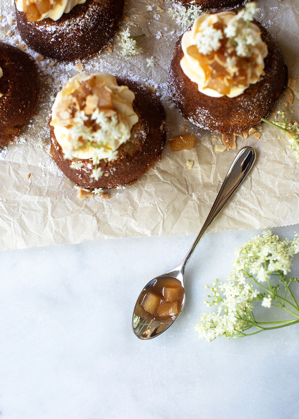 Pear Elderflower and Earl Grey Tea Cakes