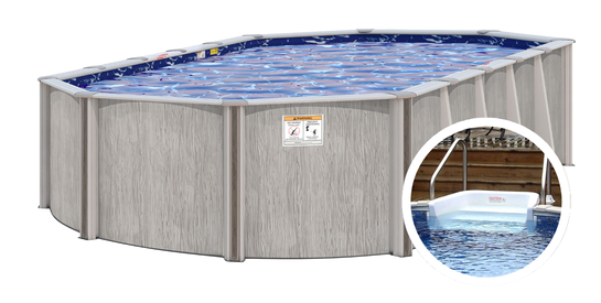 River Bend Oval Above Ground Pool with Steps