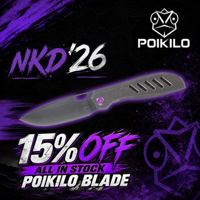 Poikilo Blade NKD Sale - 15% off in-stock Poikilo Blade knives. 