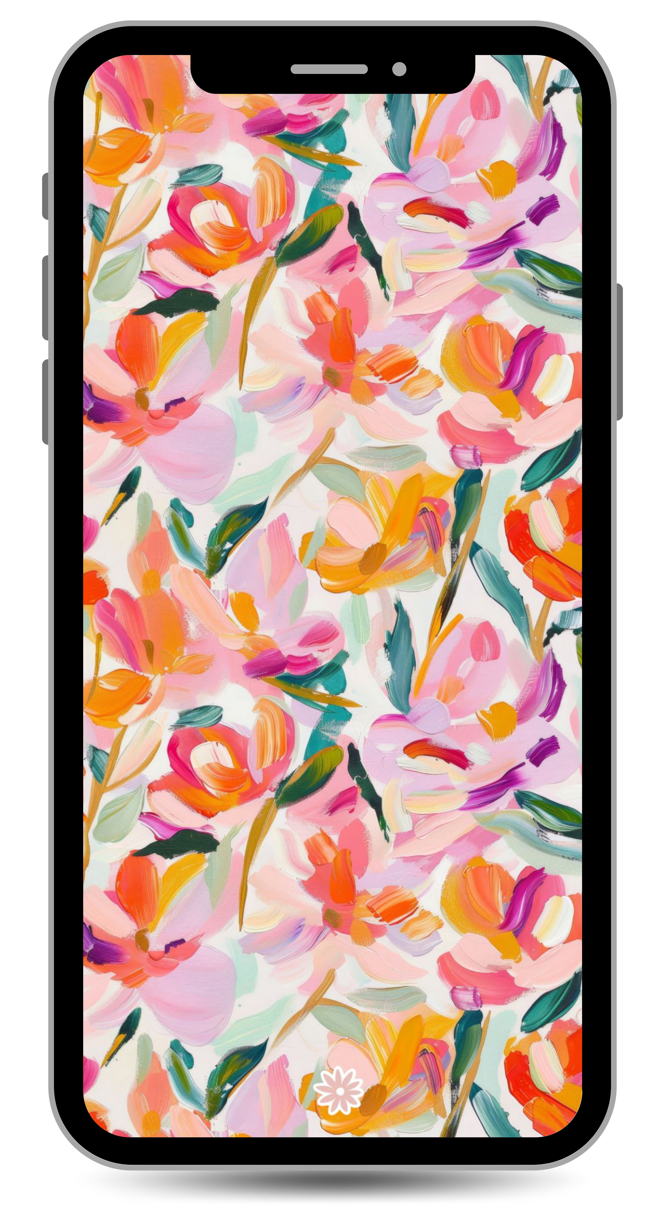 brushstroke blooms iphone wallpaper