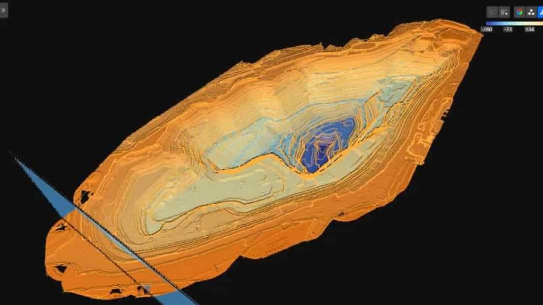 Three-dimensional open-pit mine model generated from DJI Matrice 400 and Zenmuse L3 survey data