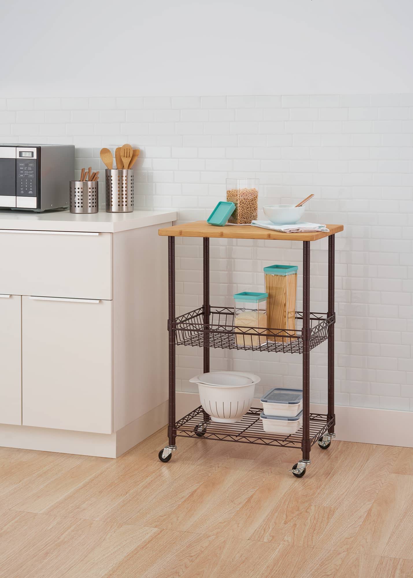 home kitchen cart in bronze color