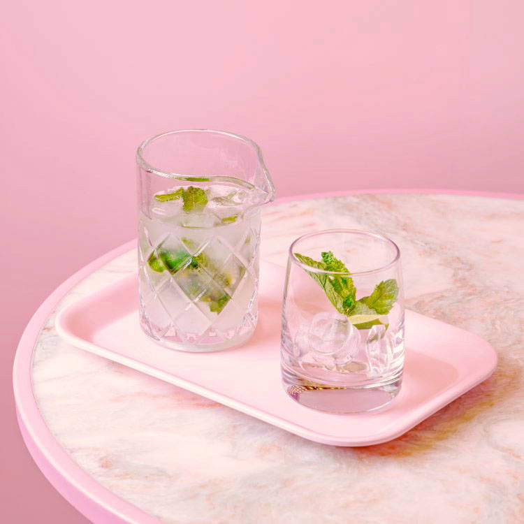 Mojito Lemonade served on pink tray