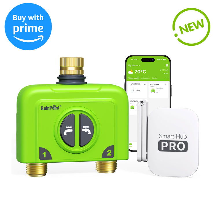 Smart water management device with smartphone connectivity and new product label.