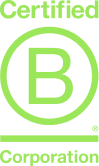 Certified B Corporation logo in green.