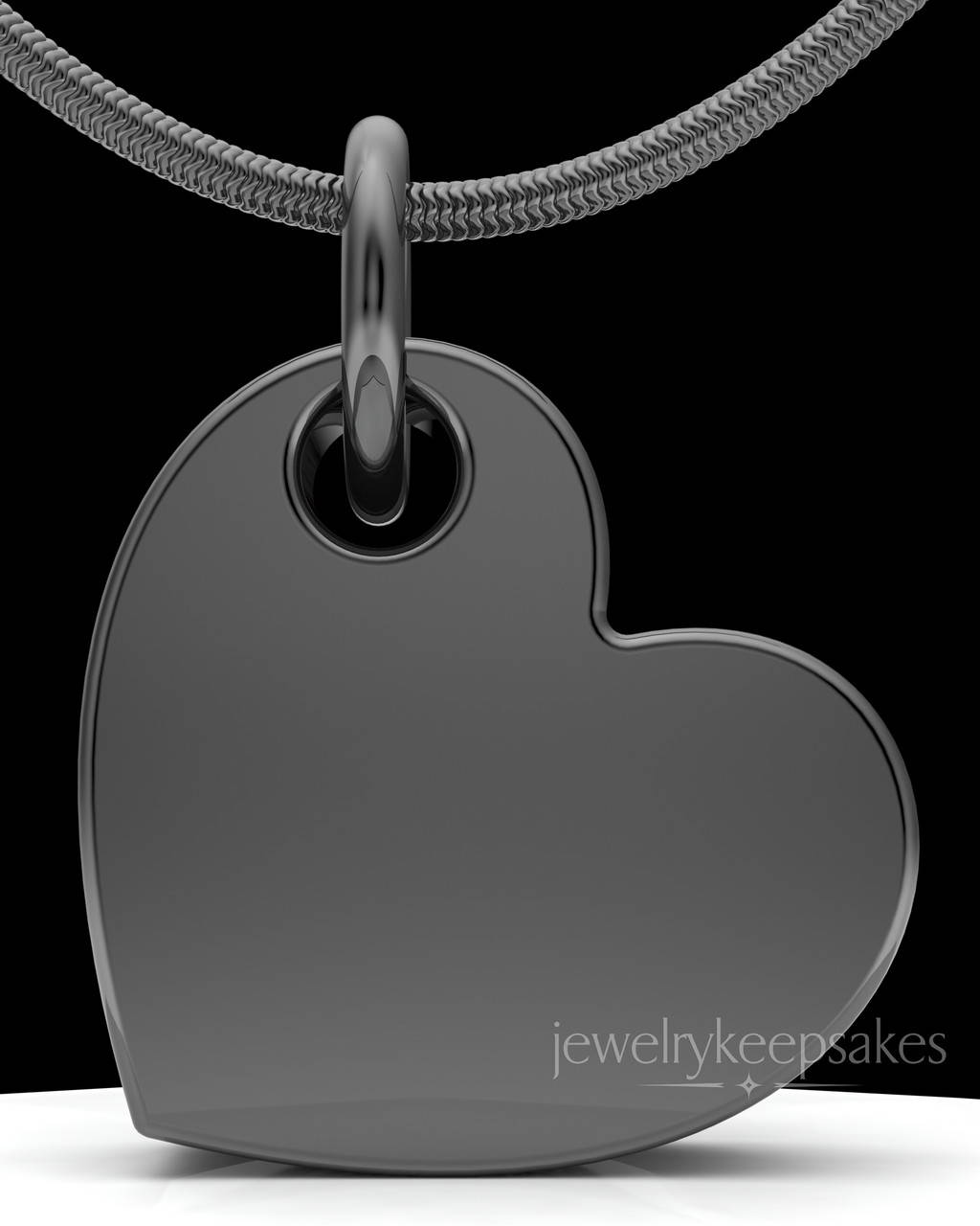 Black Plated Angle Heart Permanently Sealed Jewelry