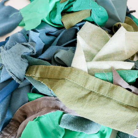 green fabric scraps 