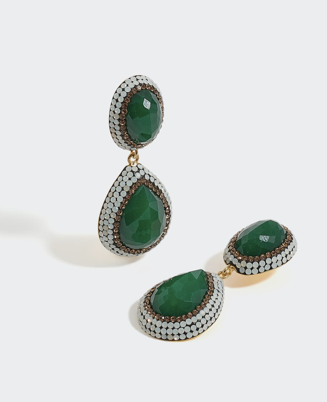 soru jewellery jade green earrings