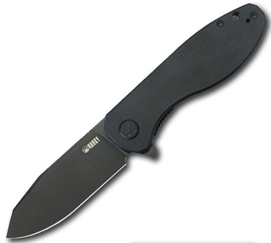 Kubey Master Chief Folding Knife. Black PVD Blade and Black Handles