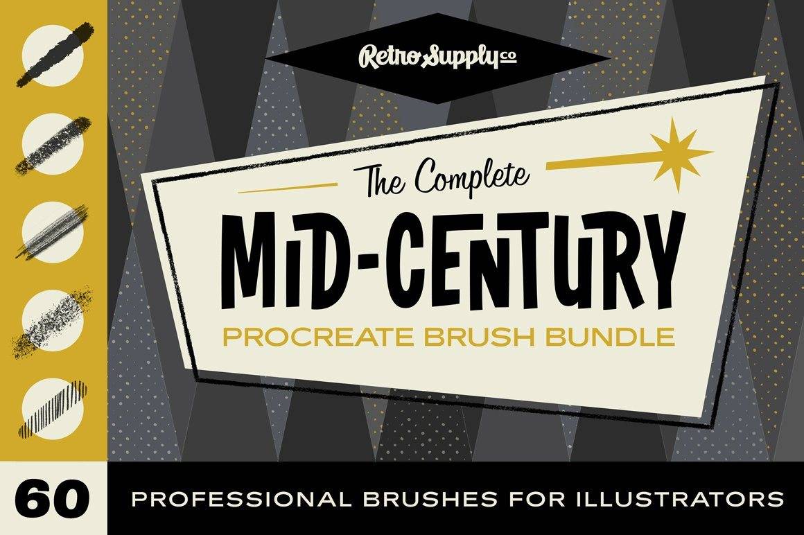 The Mid-Century Procreate Brush Bundle