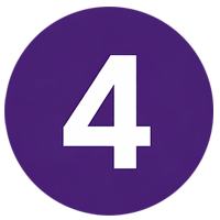 Number 4 in a purple circle.