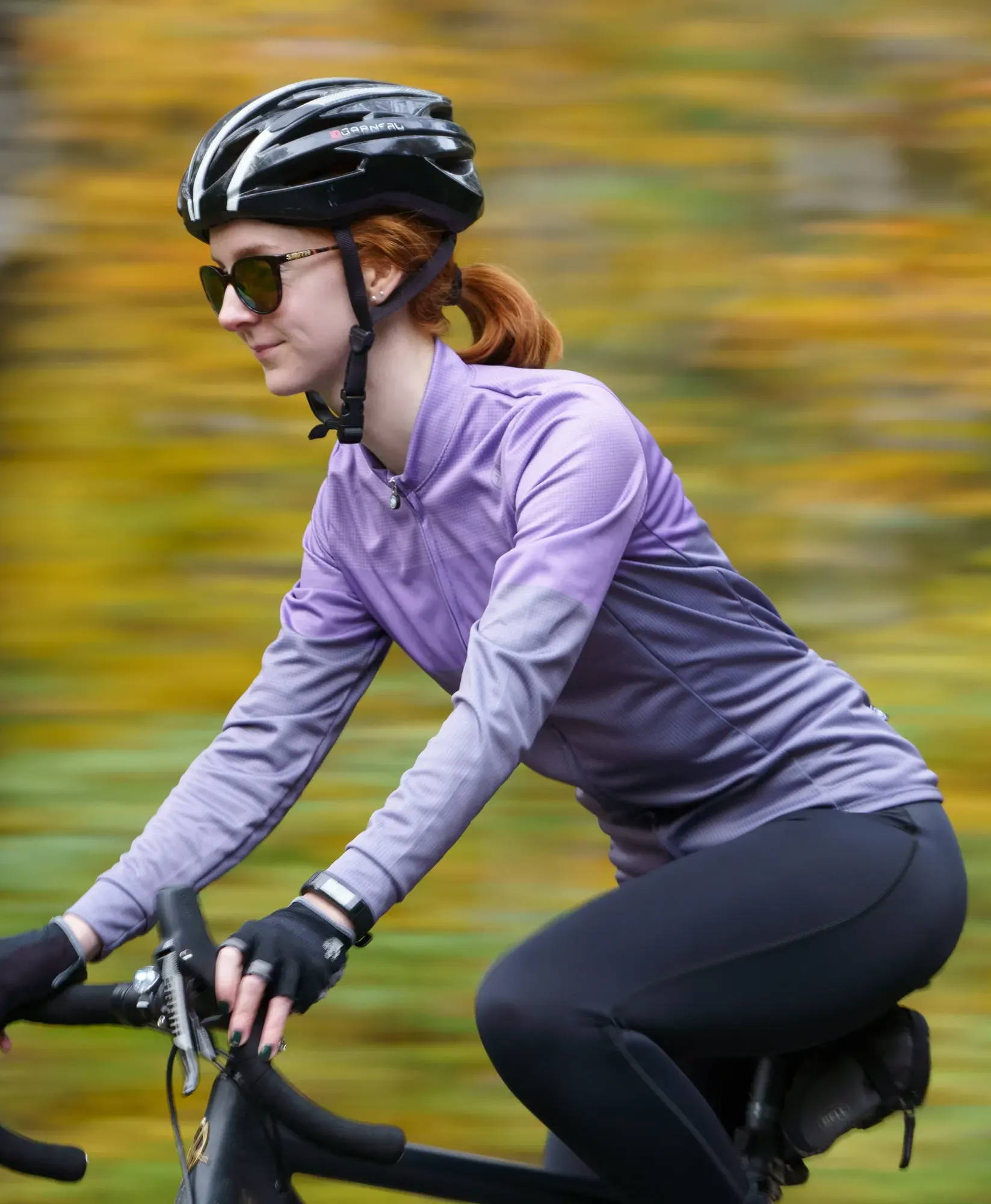 Women riding wear Aero Tech Designs Zenith Fleece Long Sleeve jersey. 