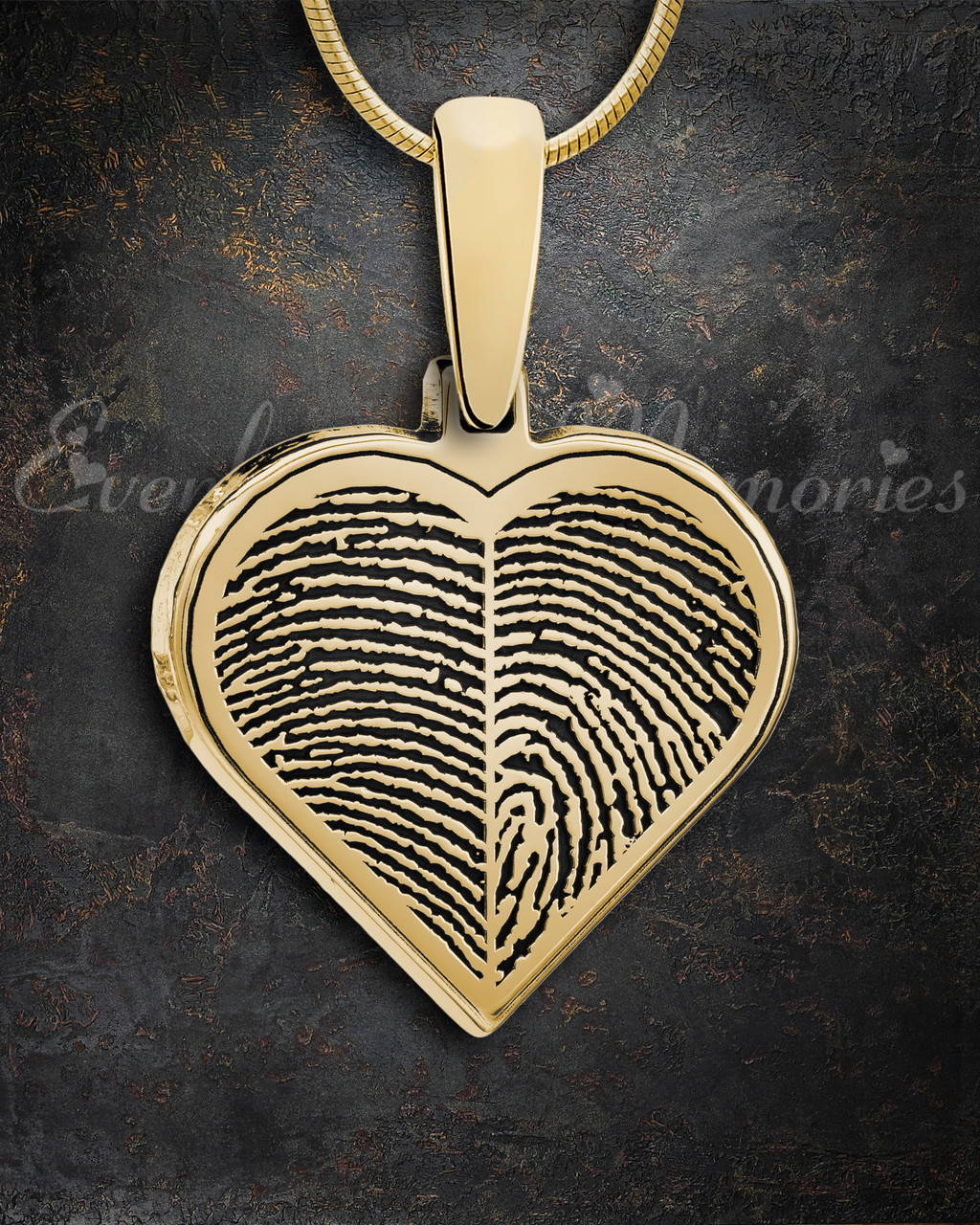 Gold Plated Two Print Fingerprint Jewelry Heart