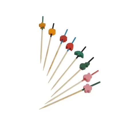 Many skewers with an art deco design