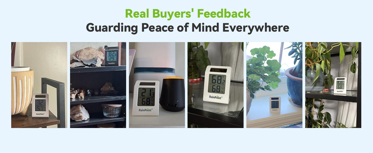 Images of home devices with feedback, showcasing peace of mind solutions.