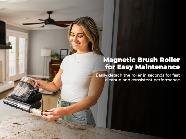 Magnetic brush roller for easy maintenance and consistent performance.