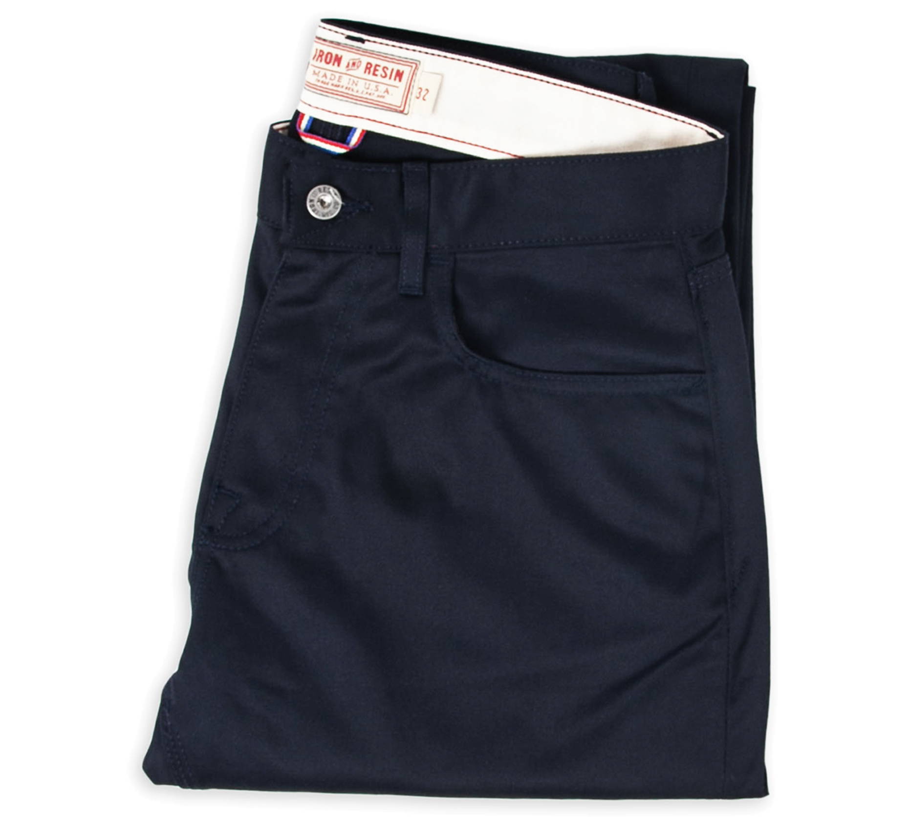 Iron & Resin Tradesman Pant in Navy Folded Detail