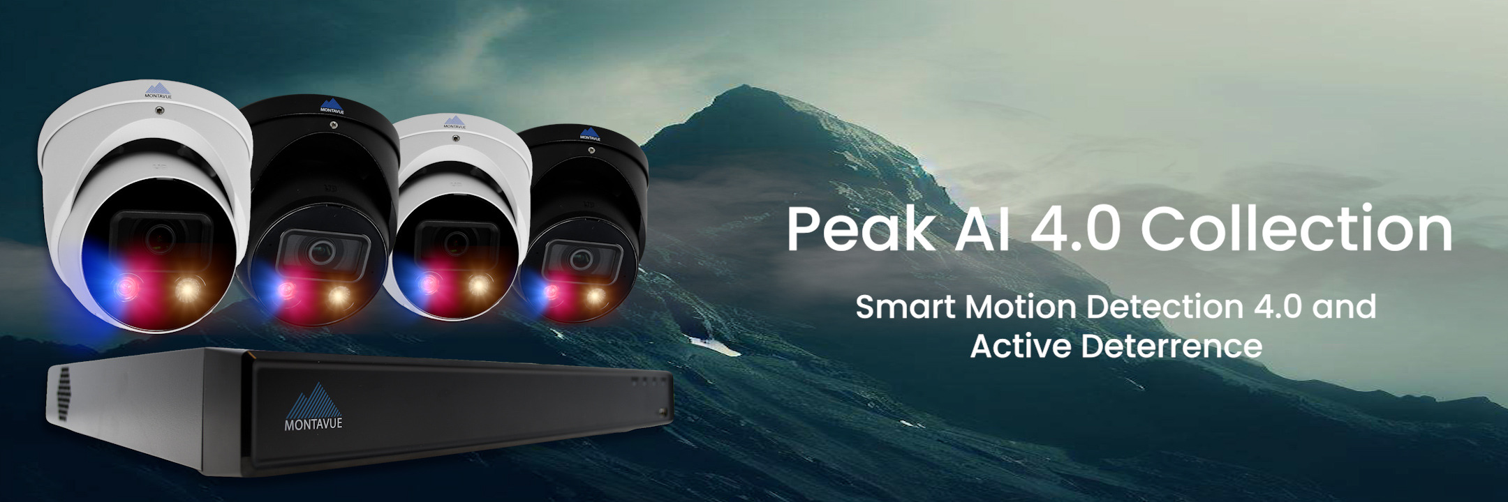 Peak AI 4.0 series security cameras with active deterrence