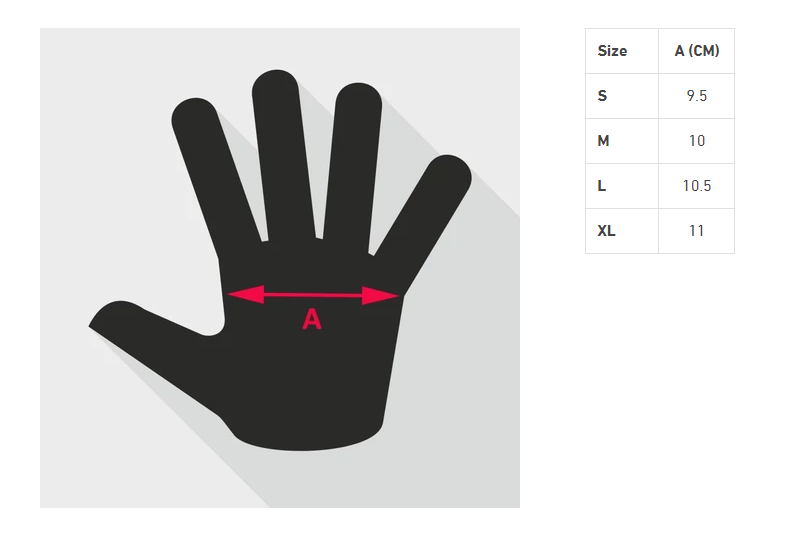 glove size chart